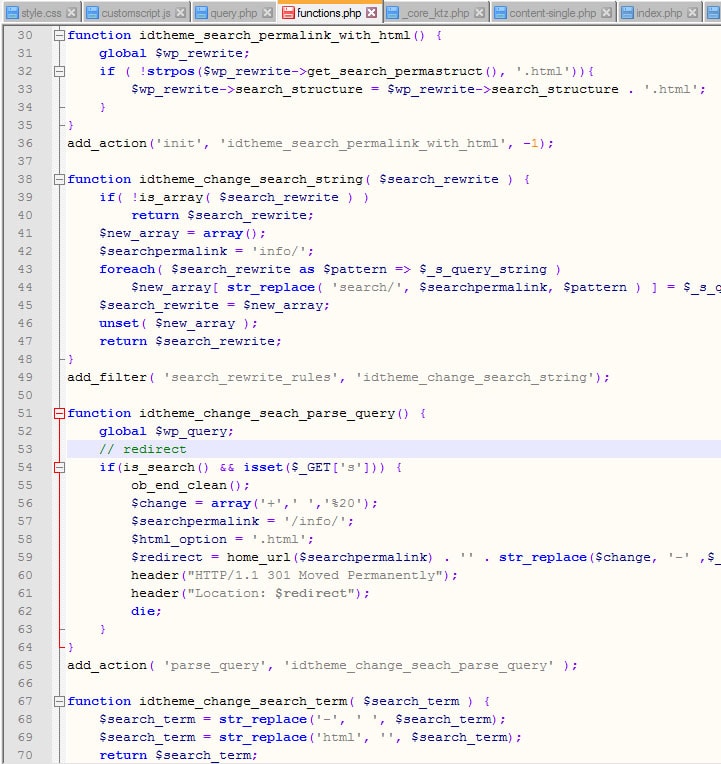 Search Permalink dengan .html