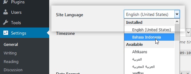Site Language WordPress