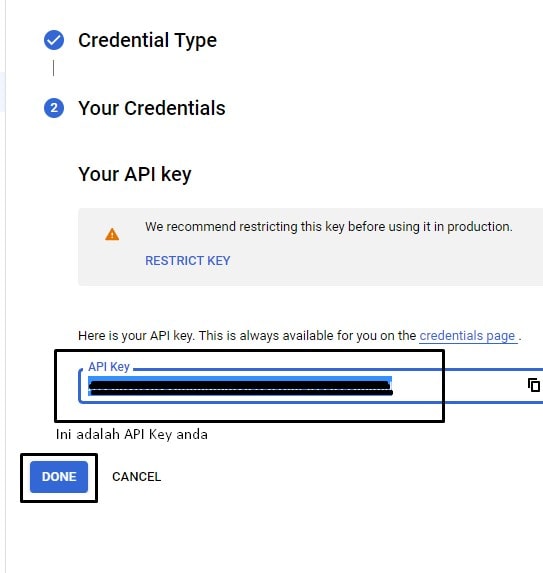 Create Youtube API Key