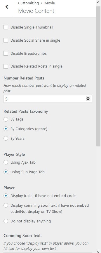 Customizer Muvipro v.2.0.0