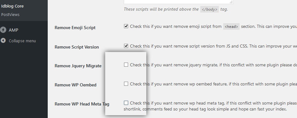 Pengaturan Idblog Core 1.0.9