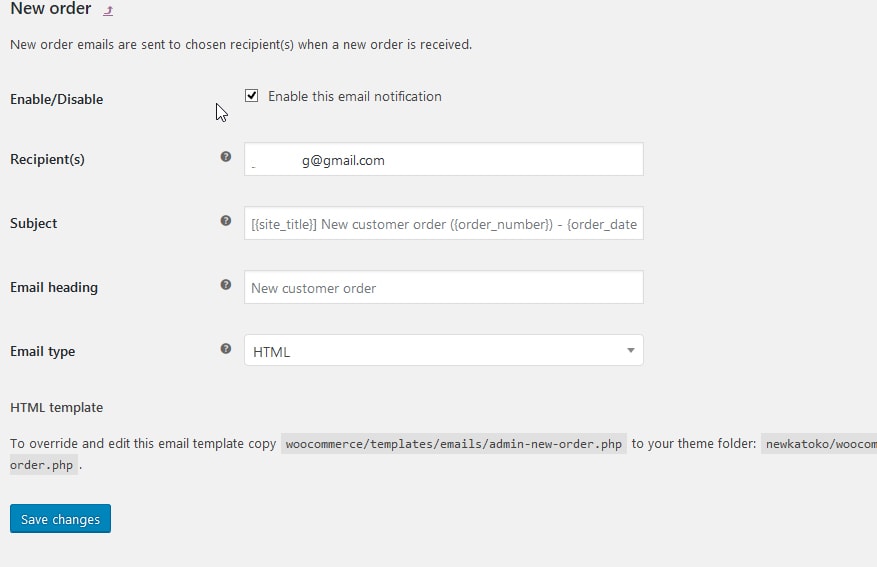 WooCommerce Email Template Settings